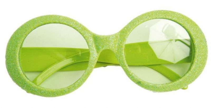verkoop - attributen - Brillen - Rond glitter groen
